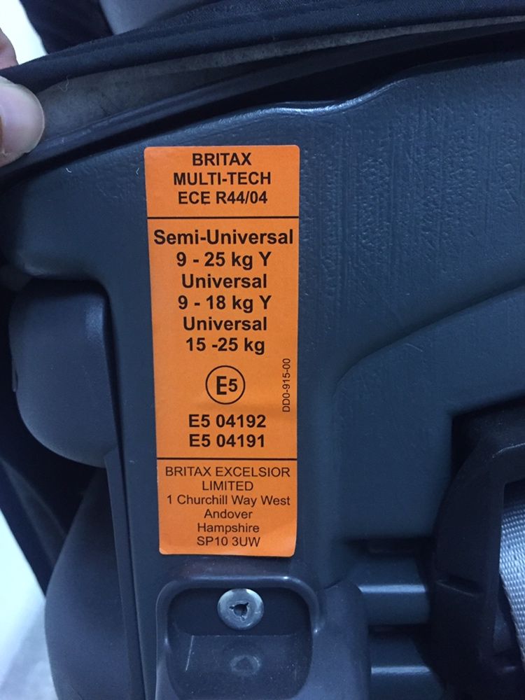 Cadeira auto britax multi tech de 9 a 25kg da Volvo