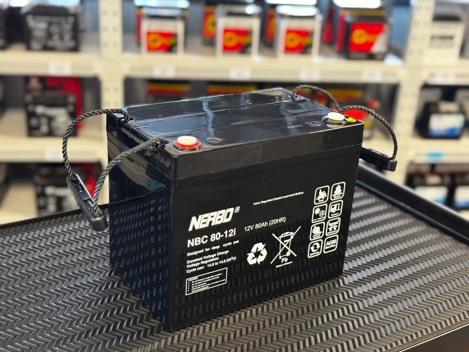 Akumulator 12V / 80Ah  NERBO NBC  CYKLICZNY L+ AGM