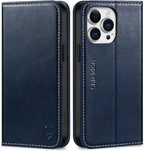 SHIELDON Etui do iPhone 15 Pro Max 5G granatowe skóra
