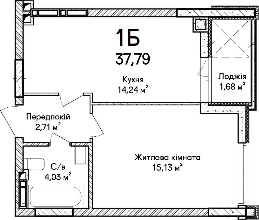 Однушка 37,79м²в 26 буд.ЖК бізнес-класу СинергіяСіті.Без посередників!