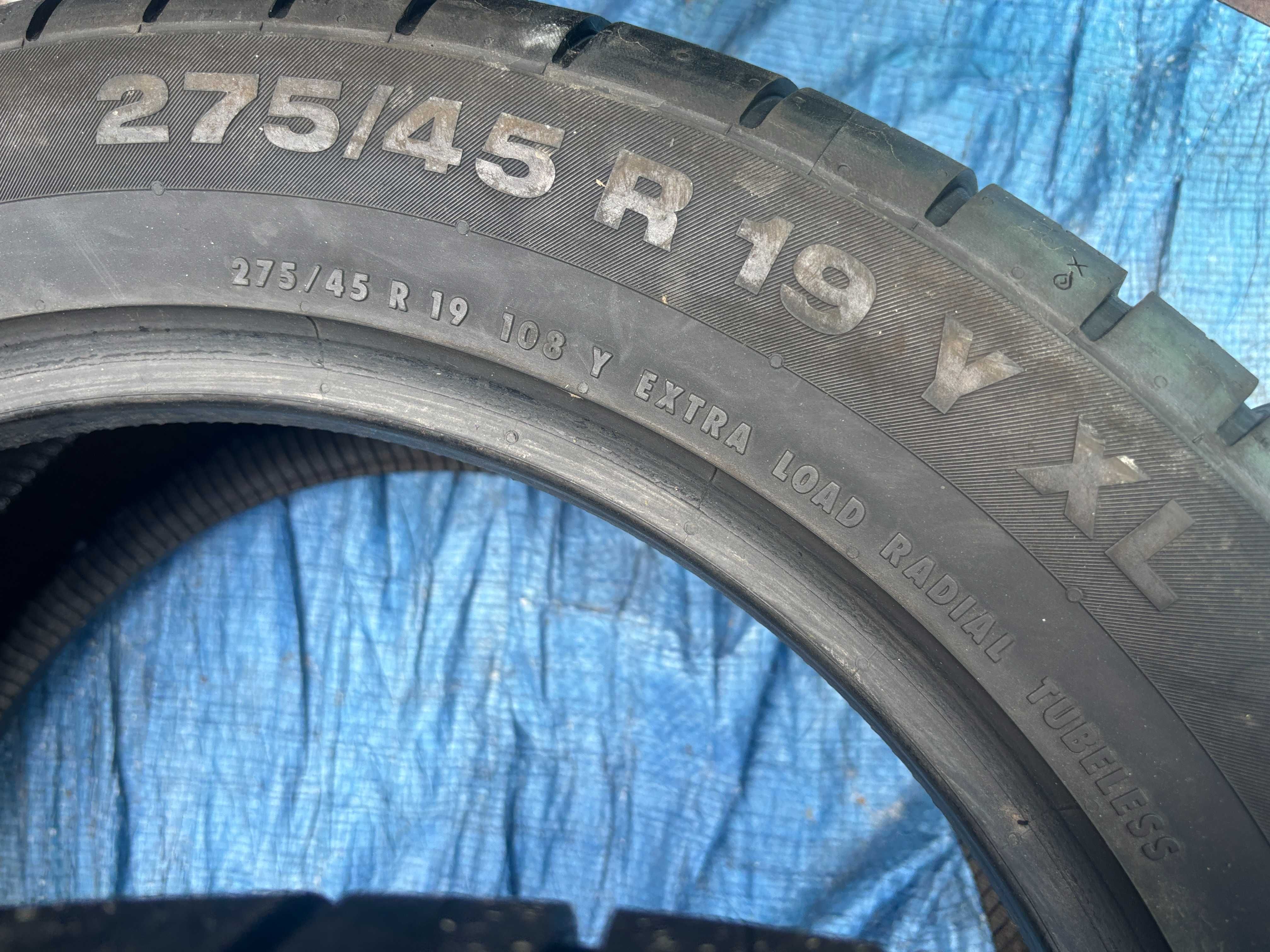 275-45-R19 СONTINENTAL SPORT-5 =2 штуки  летней резины GERMANY 2022