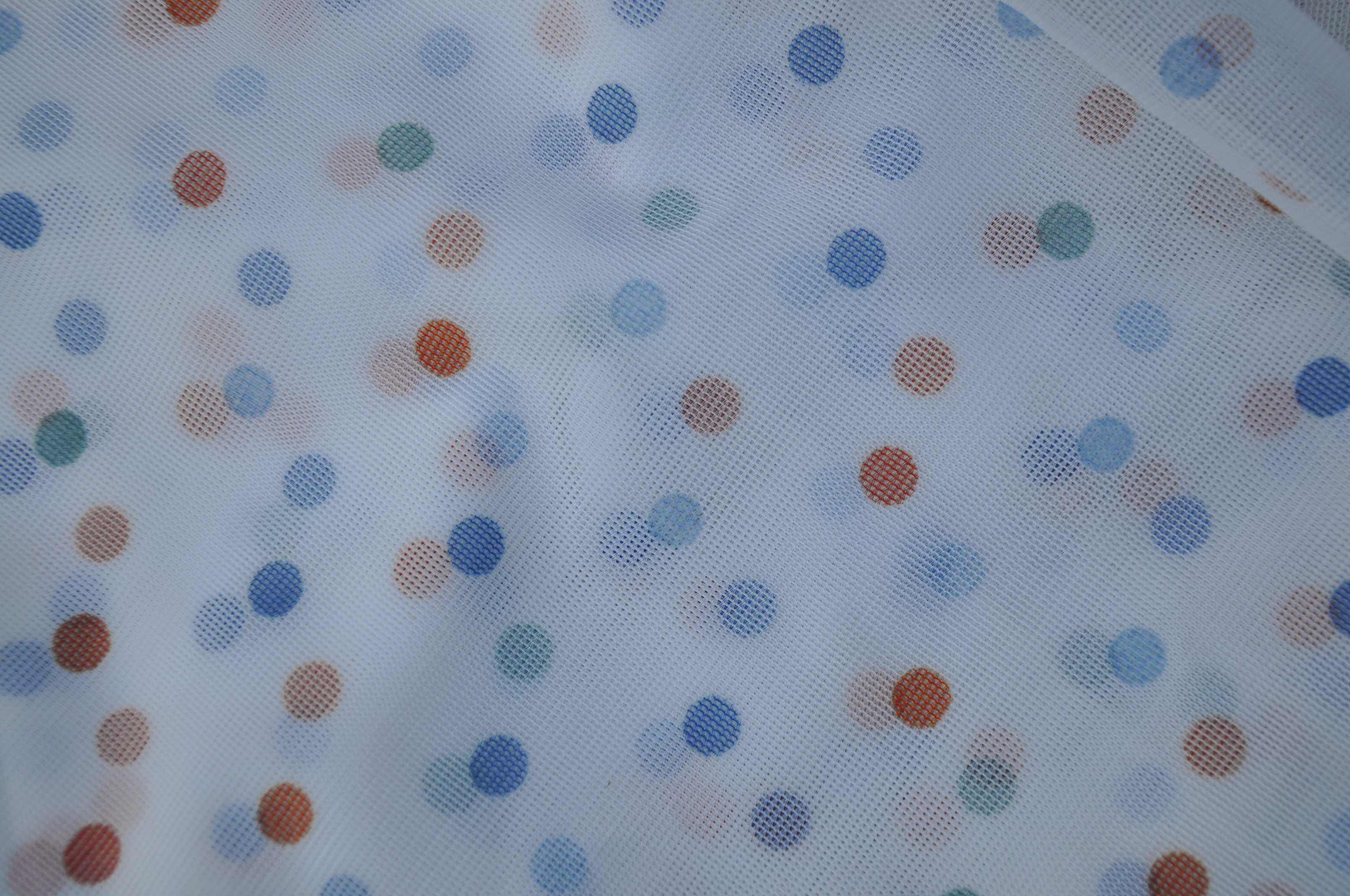 Firanka kolorowe kropki groszki do kuchni i dziecięcego pokoju vintage
