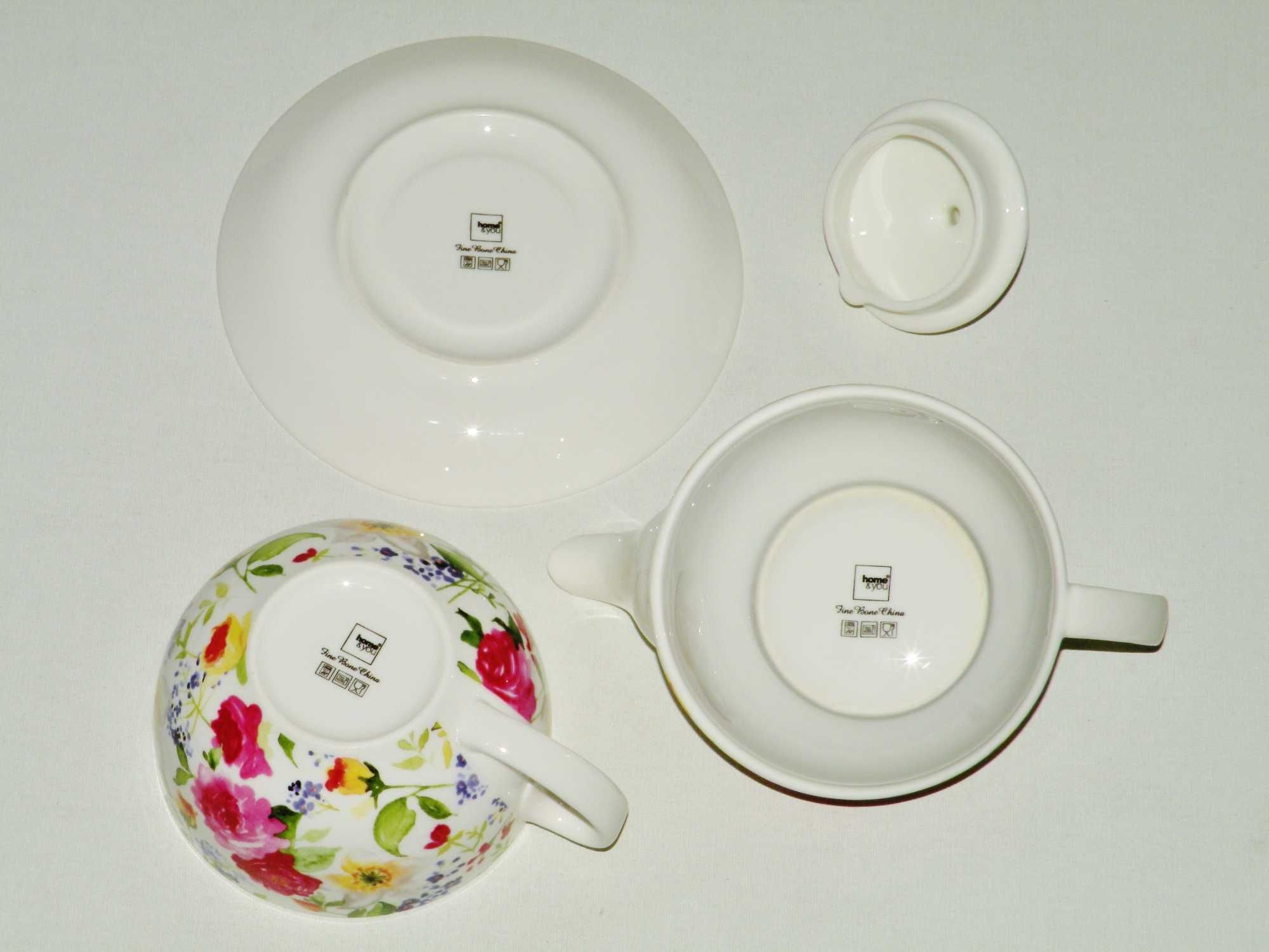 Zestaw porcelanowego imbryczka i filiżanki Home & You Fine Bone China