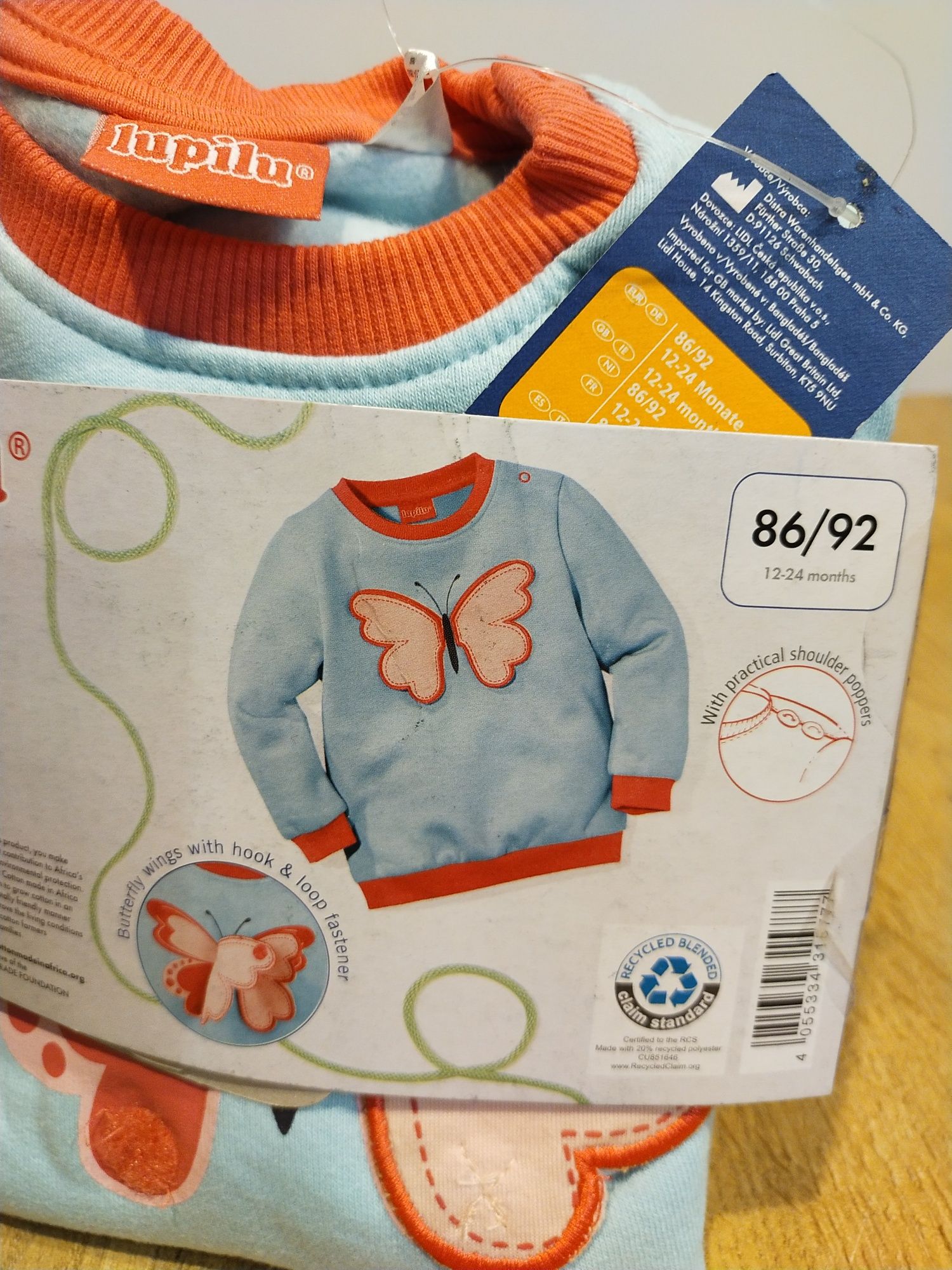 Bluza niemowlęca 86/92 z motylkiem