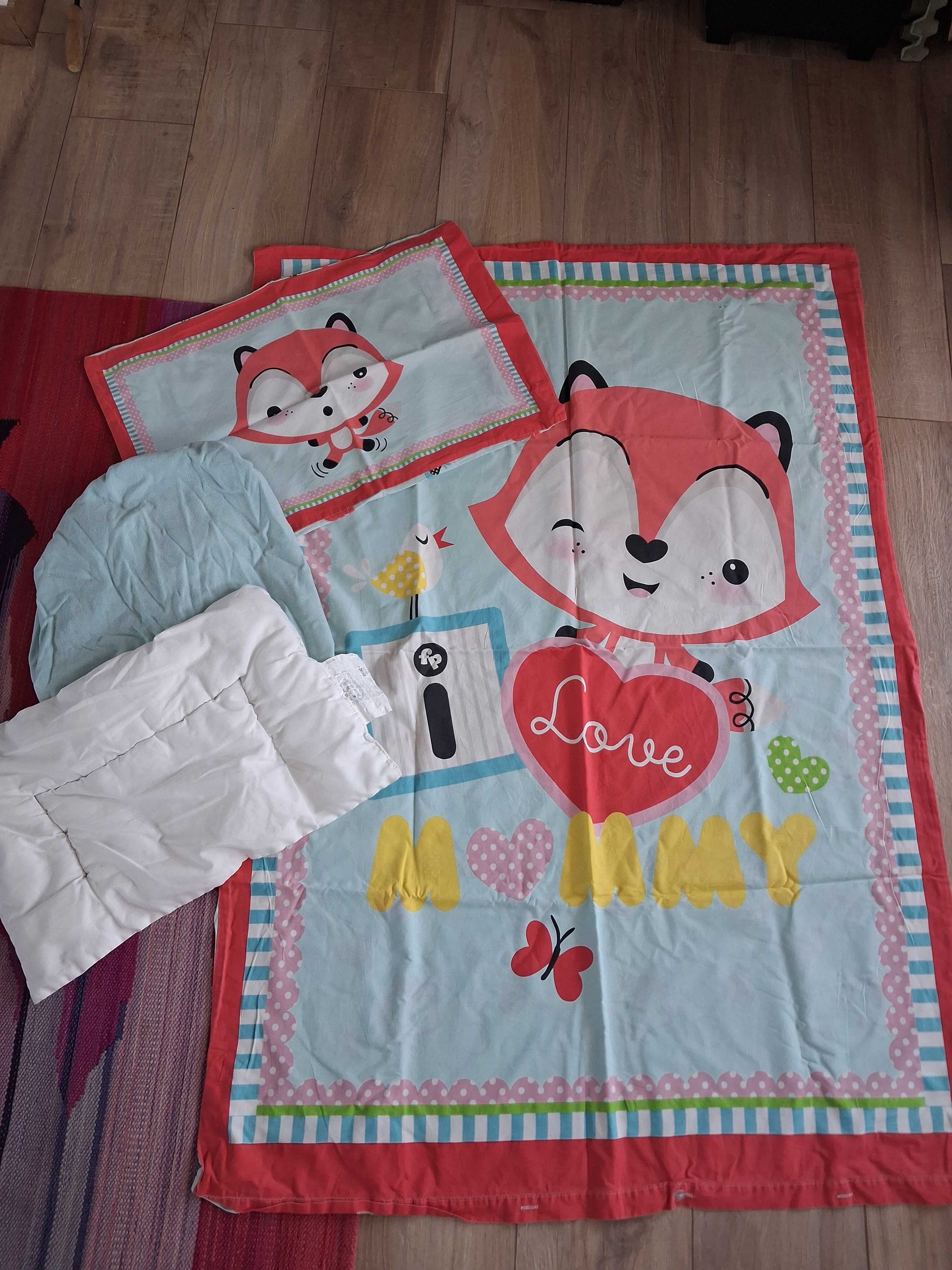 Koplet pościeli + prześcieradło+poduszka fisher price ceba baby