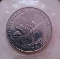 Moneta 5 dolarów 1991 Bohaterowie Pustynnej Burza - Wyspa Marshalla