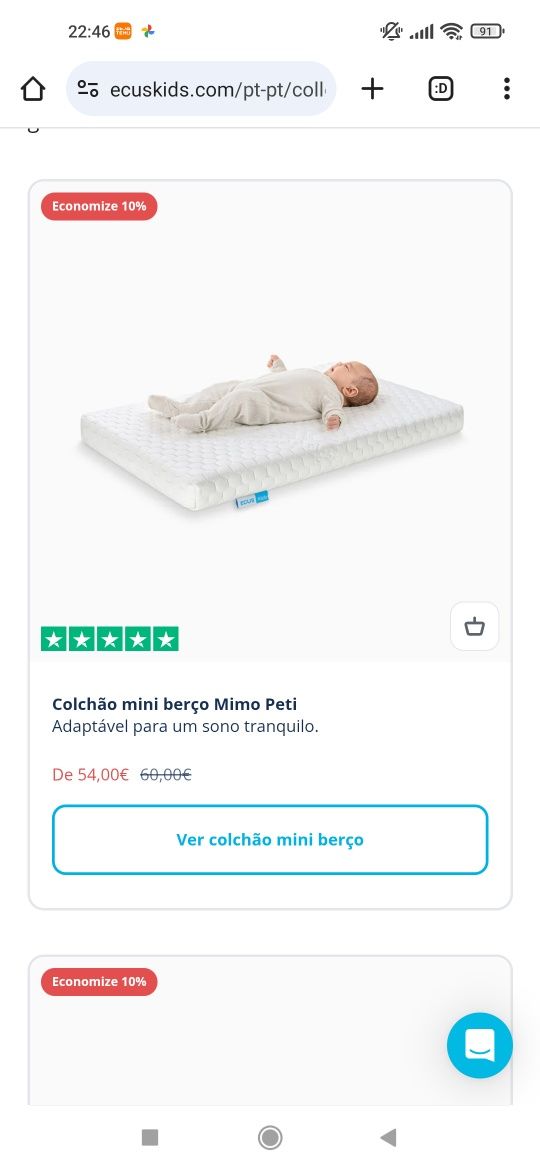 Colchão de Mini berco- Mimo Petit marca Ecus Kids