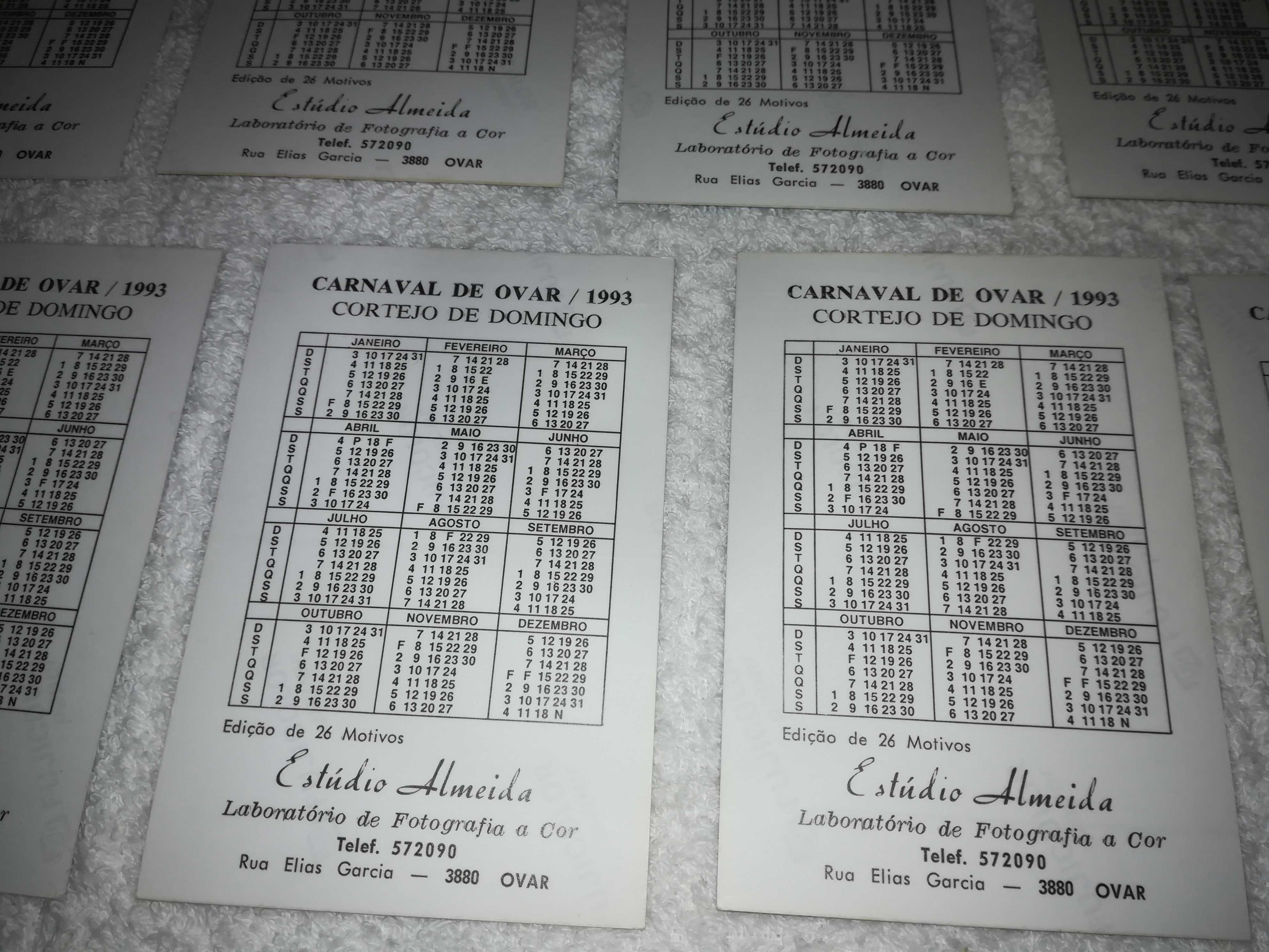 carnaval de ovar cortejo de domingo 1993 (26 calendários) coleção rara