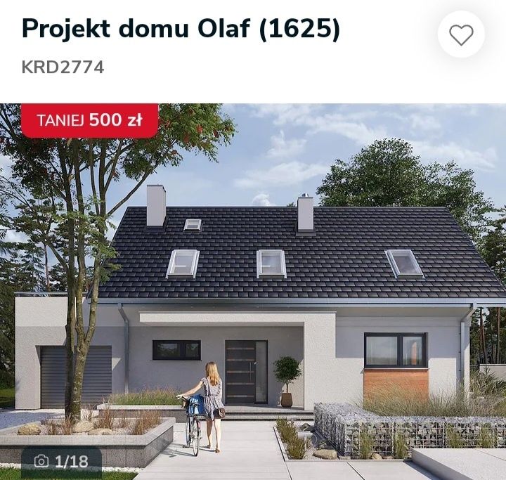 Projekt domu-Olaf murowany 120 m2.