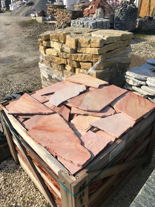 RÓŻOWY ŁUPEK NATURALNY Twardy Kamień na Schody Taras do Akwarium Grys