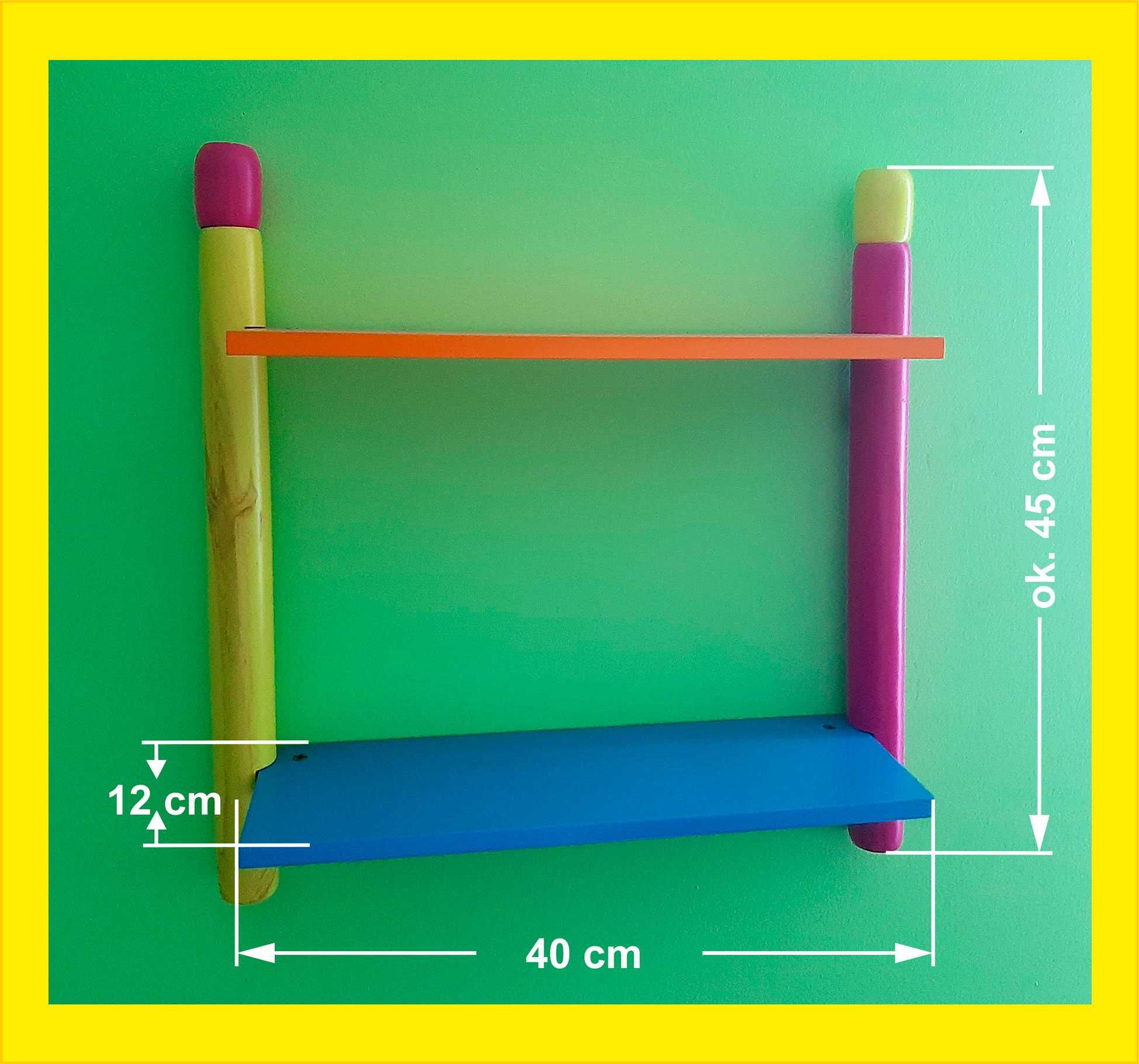 Półka ścienna Kolorowa do pokoju dziecka KREDKI