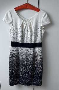 Sukienka elegancka Janex MB L XL czarno biała cudna