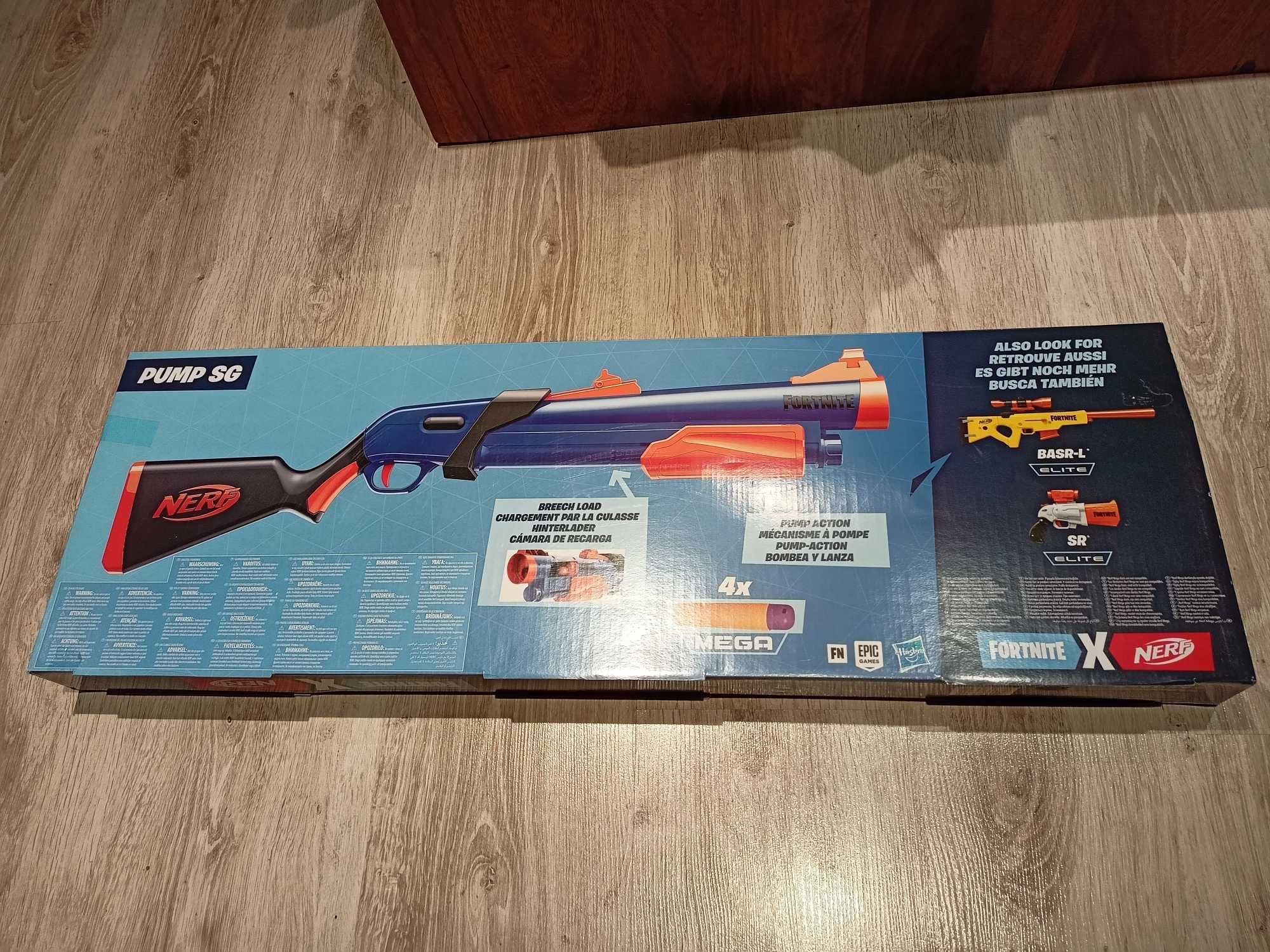 NOWA wyrzutnia pistolet NERF Fortnite Pump SG HASBRO + 4 strzałki