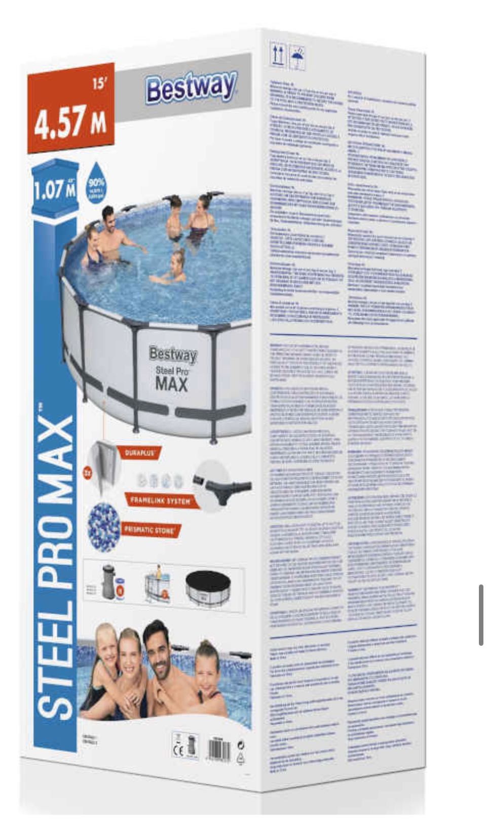 Basen 457 x 107 cm BESTWAY Steel Pro Max ogrodowy stelażowy pompa NOWY