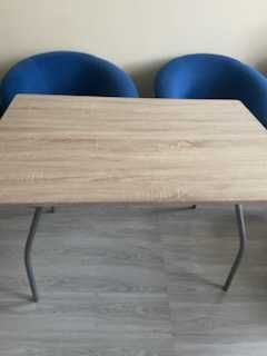 Stół THYHOLM 80x120 cm metal/dąb szczot