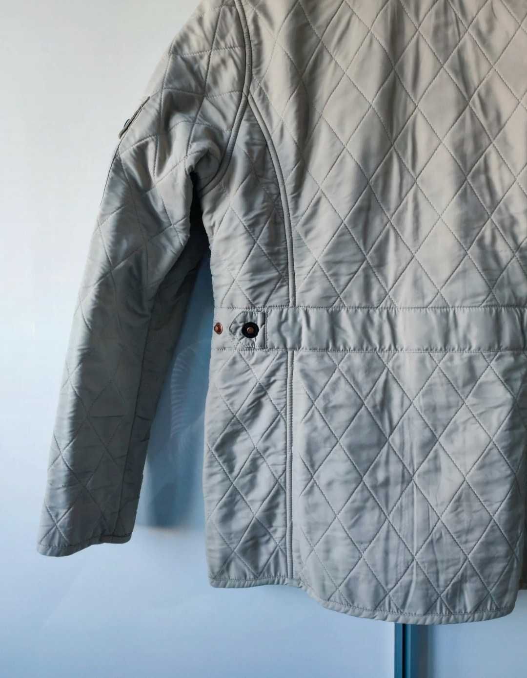 kurtka beżowa pikowana taliowana slim casual