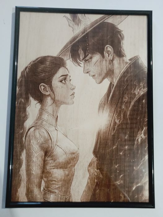 Kpop Demon Hunters Rumi & Jinu - portret grawerowany