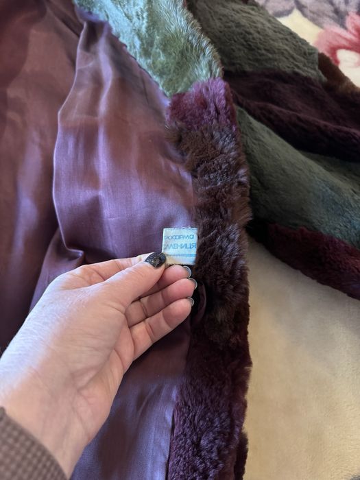 Шуба полушубок з натурального хутра кролик стрижений під норку.