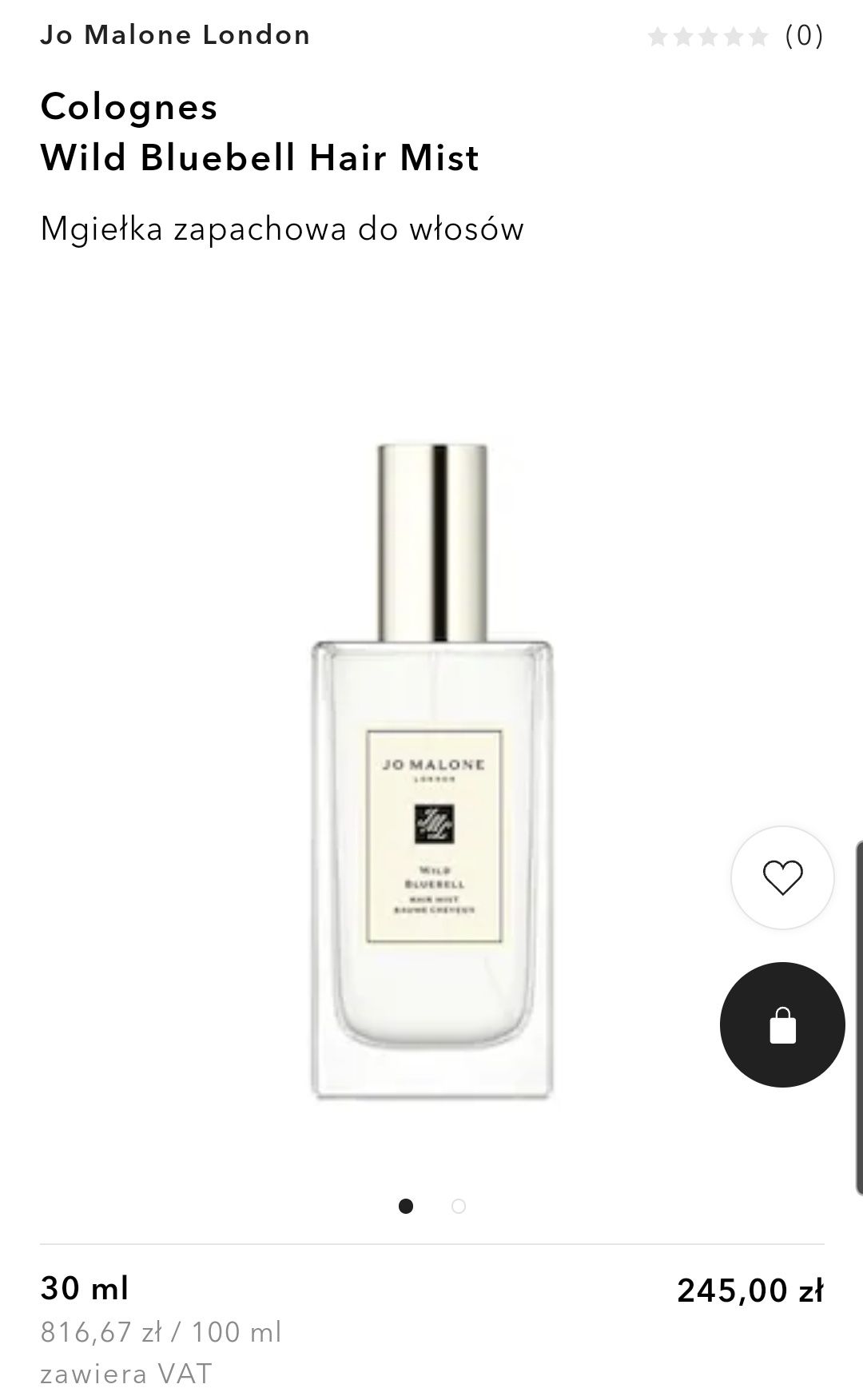 Jo Malone London wild Bluebell mgiełka do włosów