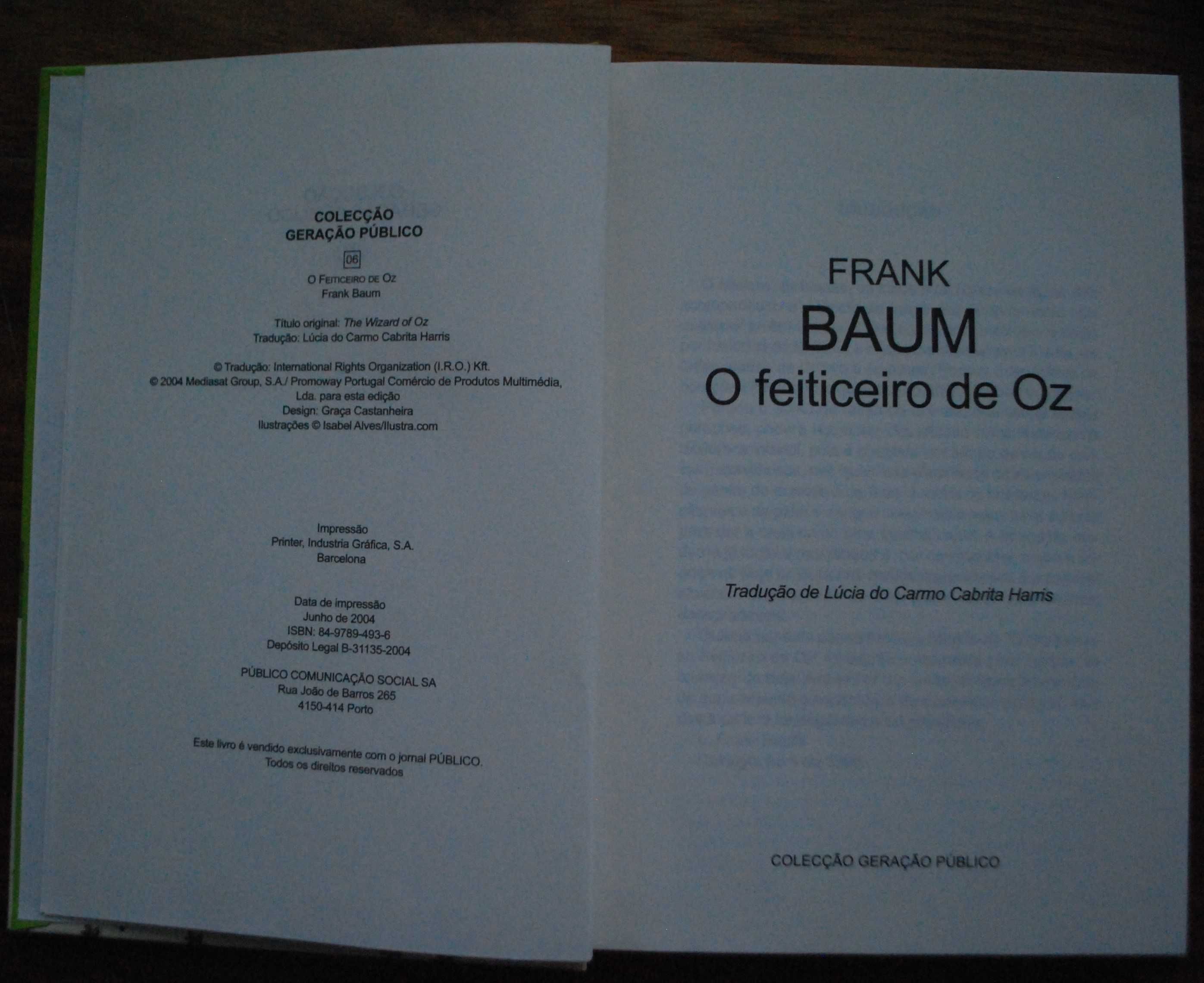 O Feiticeiro de Oz de Frank Baum