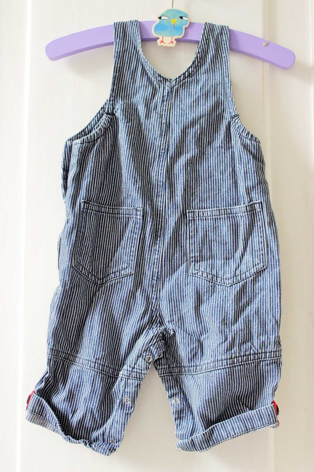 Spodnie, ogrodniczki jeans, spodenki, paski, spodnie, rozm.68, zara