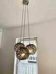 Lampa wisząca  trzy kule  boho bambus antracyt regulacja wysokości