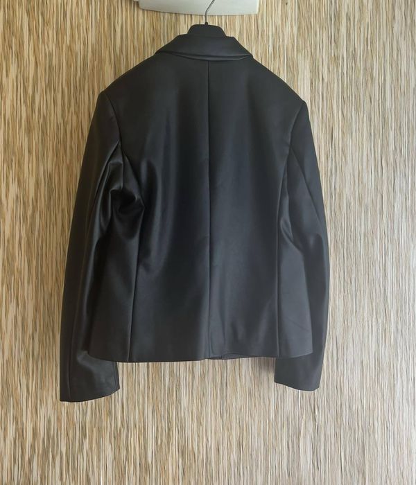 Шкіряний  піджак Sisley (новий)Чорний Regular Fit