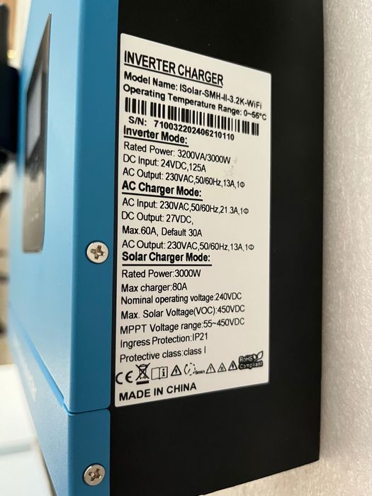 Гібридний інвертор EASUN 3.2-6.2 кВт MPPT 80A чистий синус В НАЯВНОСТІ