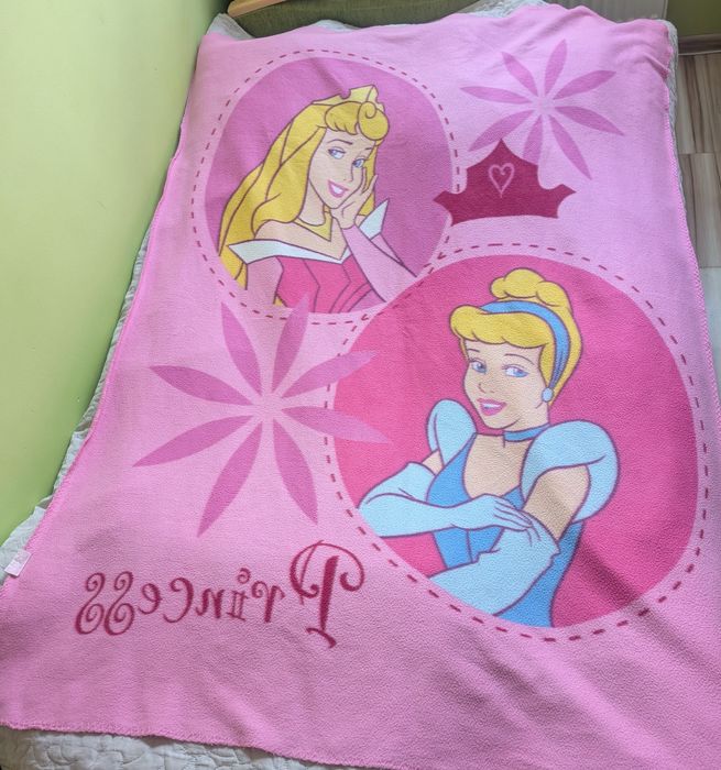 Koc kocyk polarowy różowy Księżniczki Disneya Aurora Kopciuszek