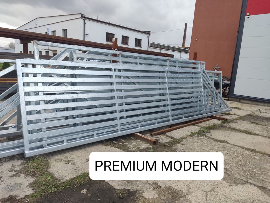 Brama przesuwna palisadowa 5m PREMIUM MODERN, ocynk ogniowy, inne
