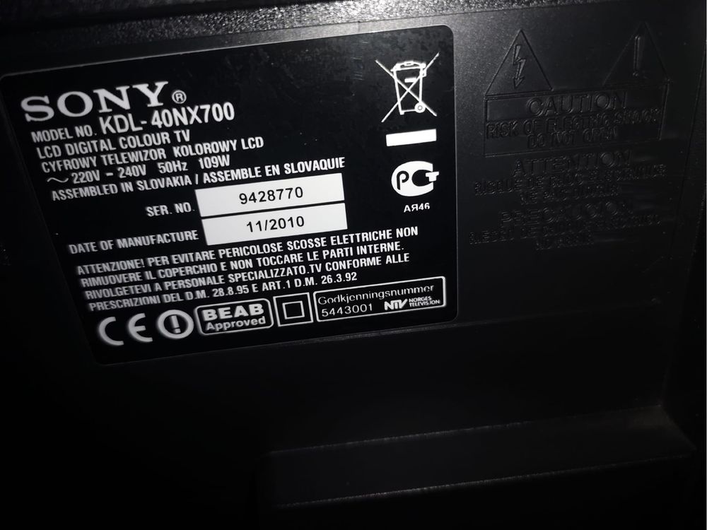 Televisão TV Sony Bravia 40’ KDL-40NX700f