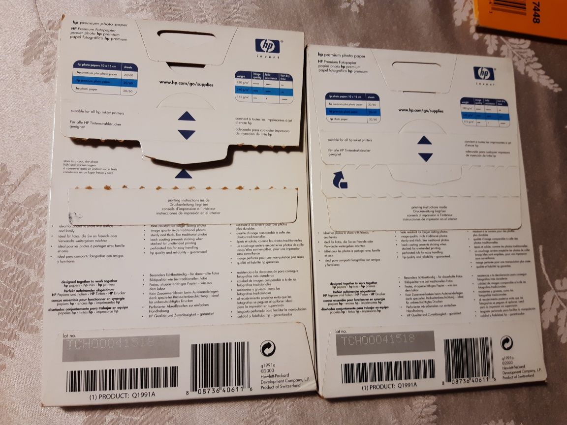 Papel fotográfico e etiquetas