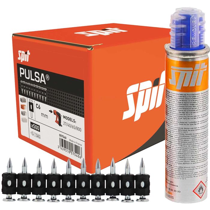 Mocne Gwoździe Spit do osadzaka Pulsa STANDARD 25mm 500szt+1Gaz FV,24H