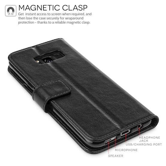 Caseflex Etui Futerał Wallet Case Samsung Galaxy S8 Plus S8+ (Czarny)