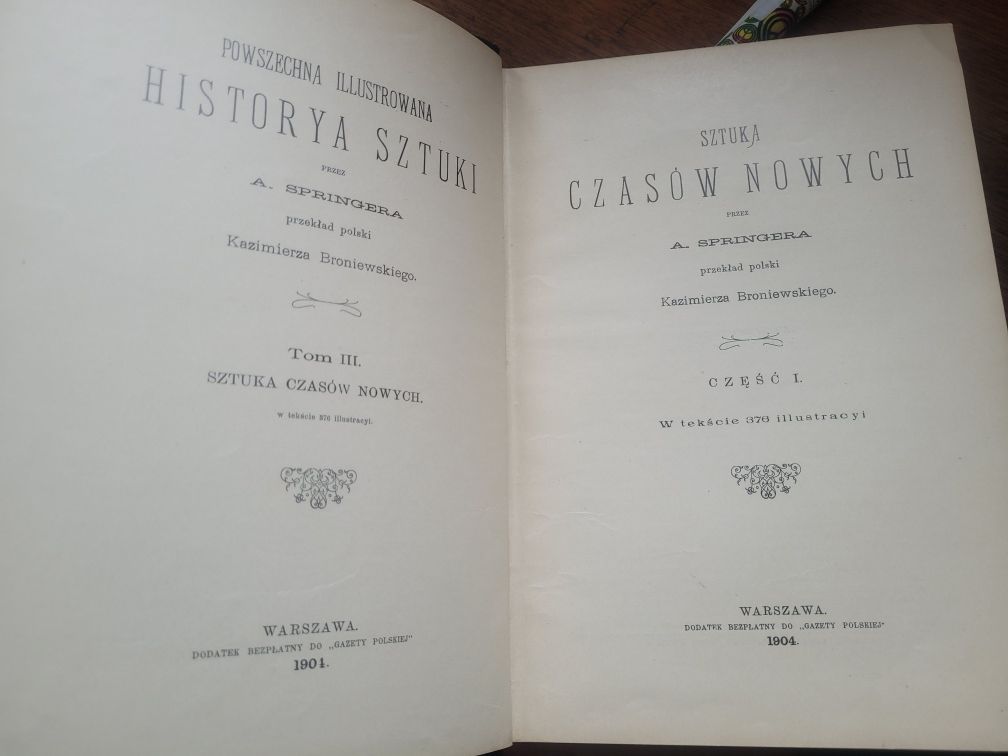 A.Springer-Historya Sztuki 4 tomy w 2 woluminach 1902-04 Gazeta Polska