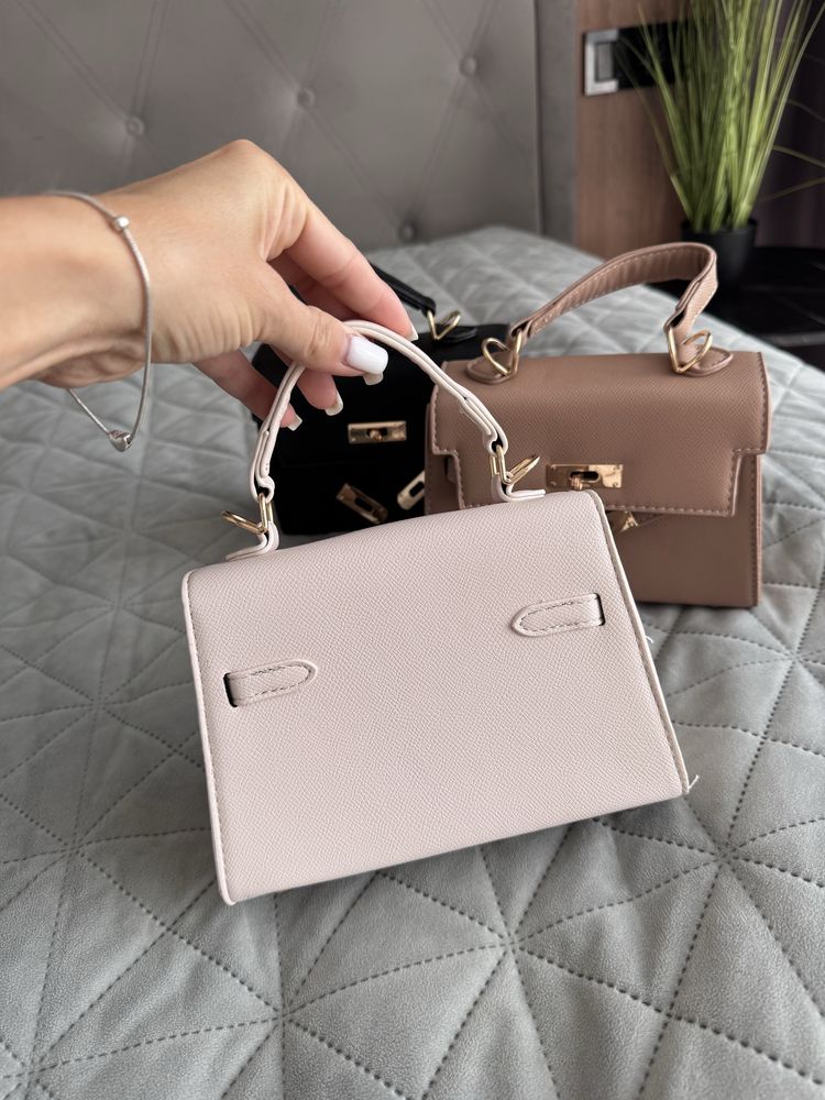 Сумочка жіноча біла чорна бежева hermes kelly ермес хермес