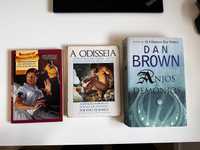 Conjunto 3 livros: A Odisseia, Anjos e Demónios, Jovens Detetives