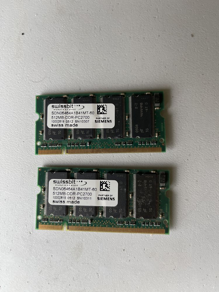 Memórias ram para portátil 2x 1GB