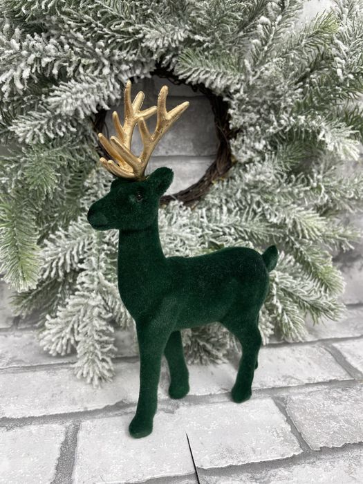 Renifer welurowy – mały, ozdoba swiąteczna do stroików