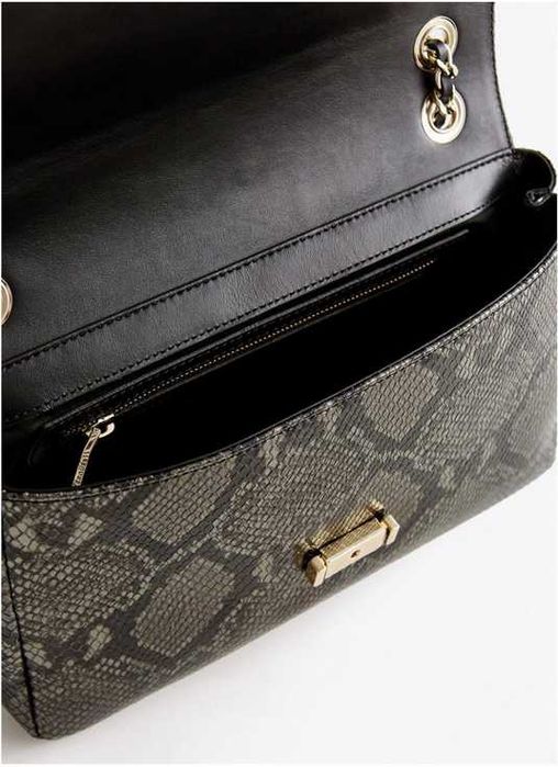 Uterque/Massimo Dutti torebka wizytowa na ramię zielonoszara nowa