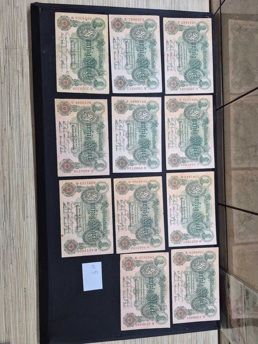Starocie banknoty marki Niemcy 5 zestawów