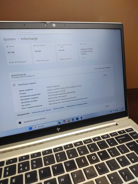 LAPTOP PREMIUM | EliteBook 840 G7 | i5-10GEN | 16GB RAM | NOWY 512SSD