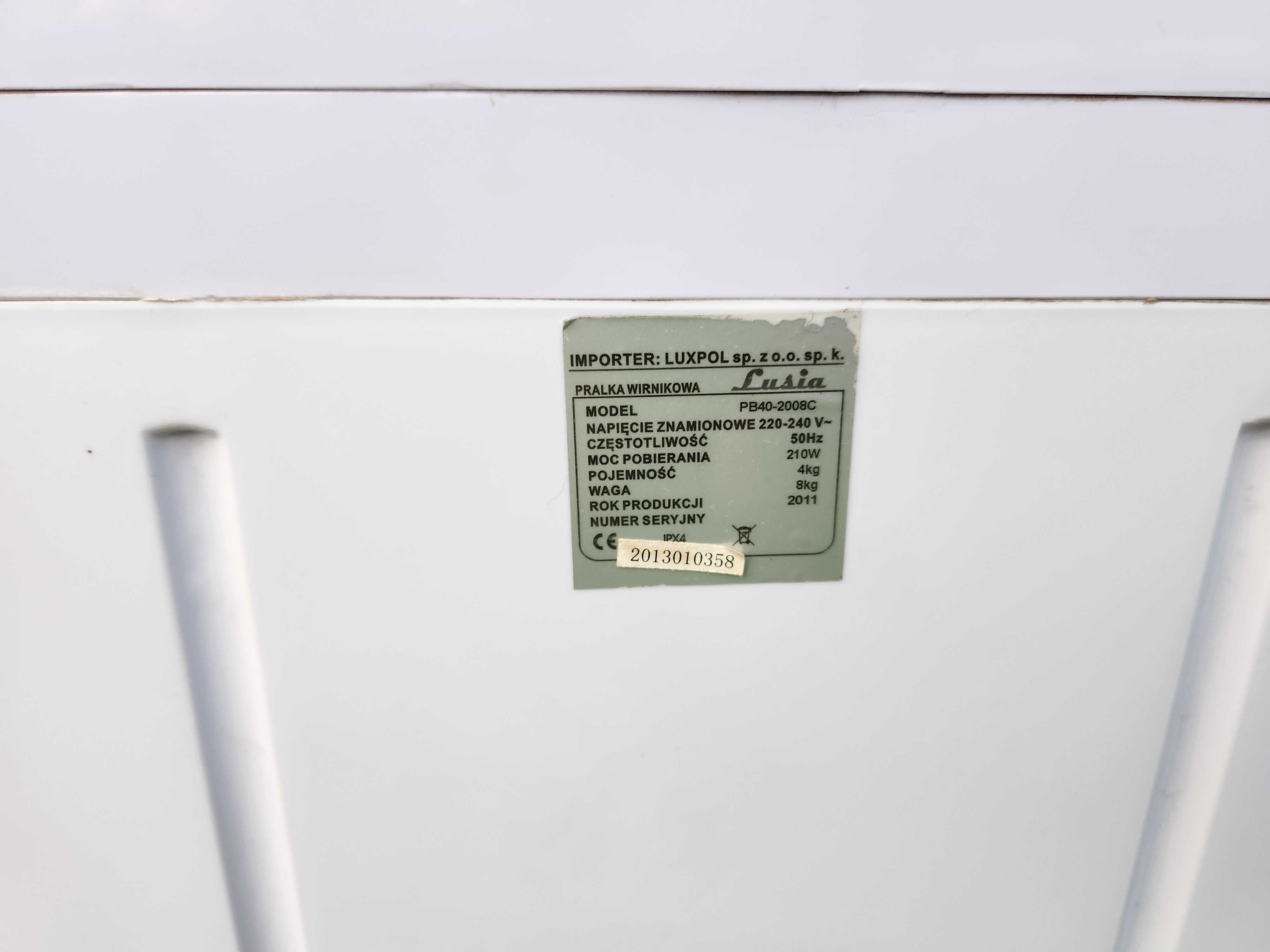 Pralka wirnikowa LUSIA PB60-2000E przenośna,  campingowa