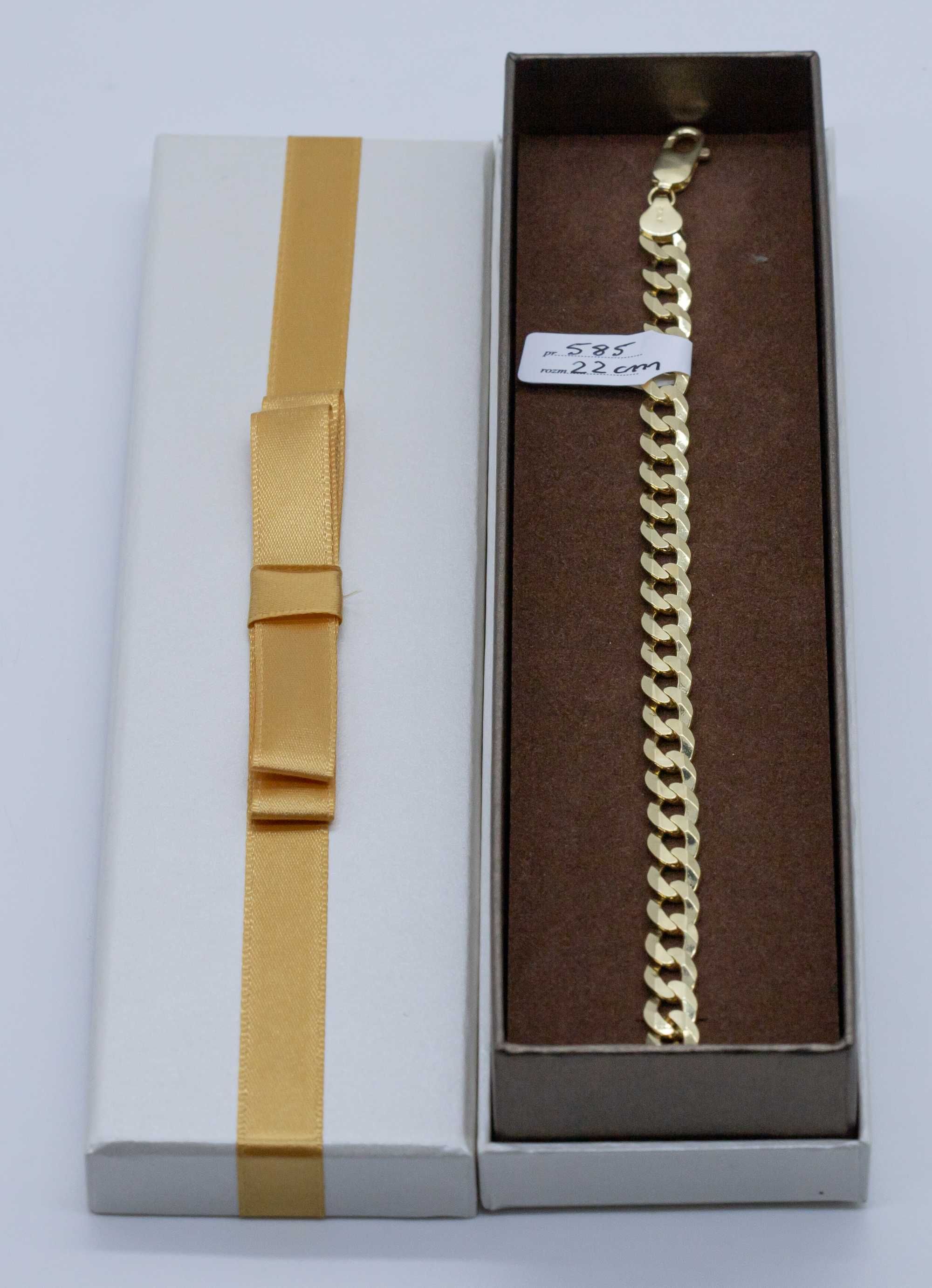 Złota bransoletka 585 14K 16,93 gram 22cm Pancerka Nowa
