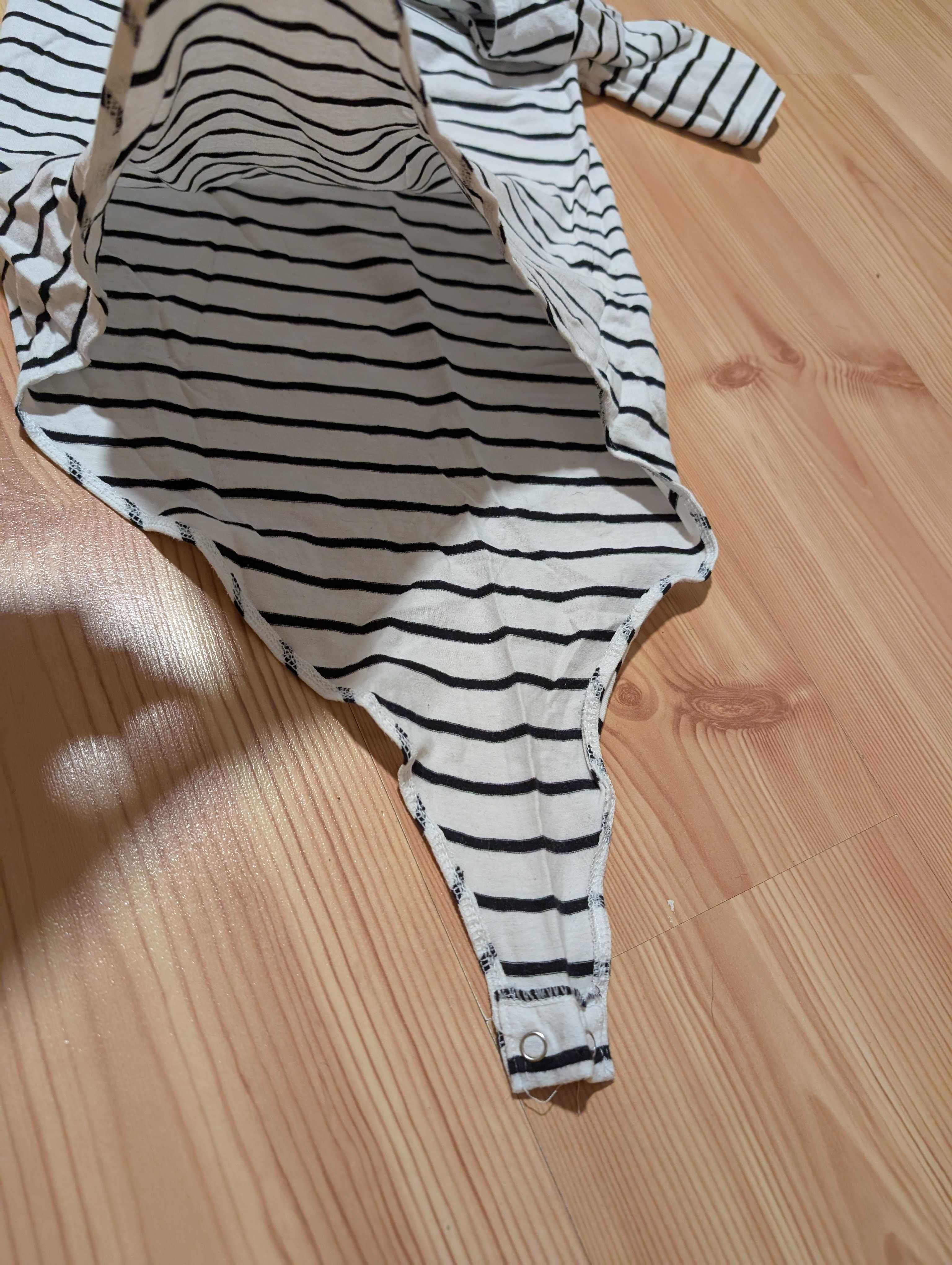 Damskie body białe w czarne paski SINSAY rozmiar XS
