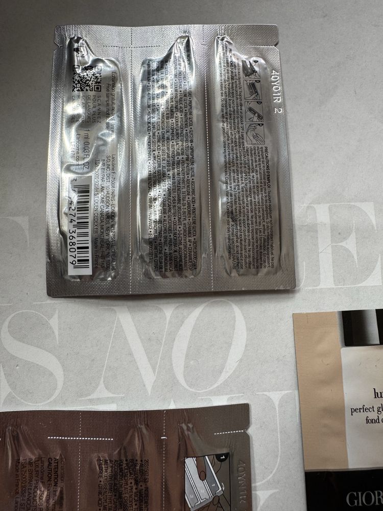 Lancome serum h.c.f. renergie triple + c.r.x triple retinol + armani