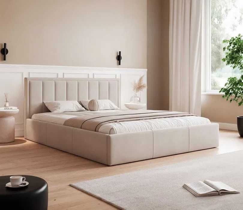 Łóżko tapicerowane MEYN z pojemnikiem, stelażem 90/120/140/160/180x200