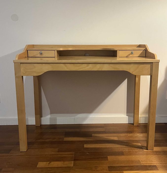 Piękne biurko IKEA, drewno + okleina dębowa