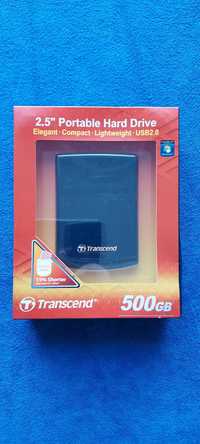 Жорсткий диск зовнішній HDD 500GB USB 2.0 2.5 Transcend StoreJet