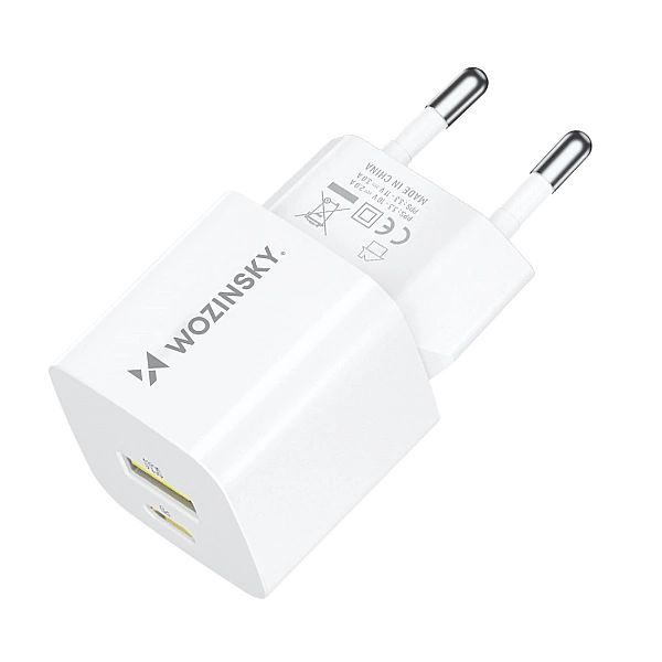 Ładowarka sieciowa Wozinsky WWCEAC GaN USB-A USB-C 33W - biała